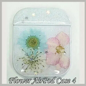 Real Flower AirPod Case 4 Blue & Pink